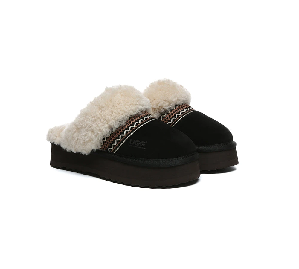 UGG Slippers Sheepskin Wool Knitted Platform Isle 10 UGG Slippers Sheepskin Wool Knitted Platform Isle - Image 8
