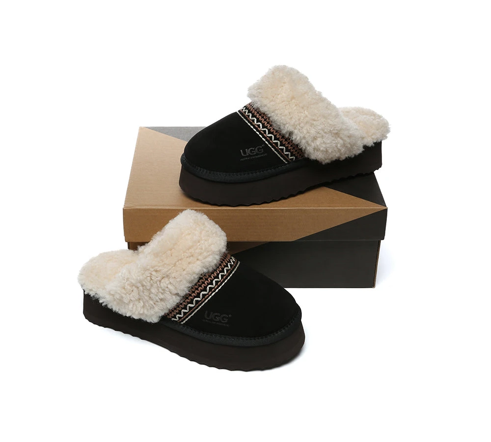 UGG Slippers Sheepskin Wool Knitted Platform Isle 12 UGG Slippers Sheepskin Wool Knitted Platform Isle - Image 10