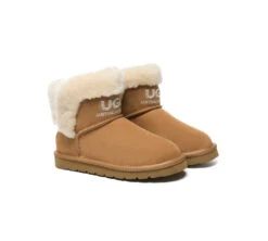 UGG Boots Sheepskin Wool Shearling Lined Ankle Mini Oatha -Shoe Store GL7A8745