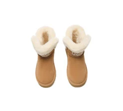UGG Boots Sheepskin Wool Shearling Lined Ankle Mini Oatha -Shoe Store GL7A8754