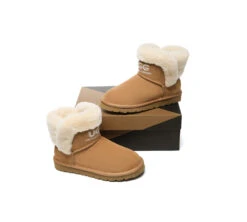 UGG Boots Sheepskin Wool Shearling Lined Ankle Mini Oatha -Shoe Store GL7A8756