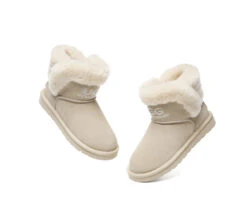 UGG Boots Sheepskin Wool Shearling Lined Ankle Mini Oatha -Shoe Store GL7A8771