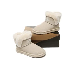 UGG Boots Sheepskin Wool Shearling Lined Ankle Mini Oatha -Shoe Store GL7A8775