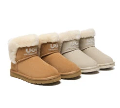 UGG Boots Sheepskin Wool Shearling Lined Ankle Mini Oatha