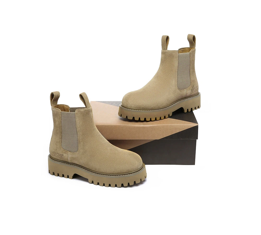 UGG Boots Sheepskin Wool Suede Chelsea Block Heel Chana 12 UGG Boots Sheepskin Wool Suede Chelsea Block Heel Chana - Image 10