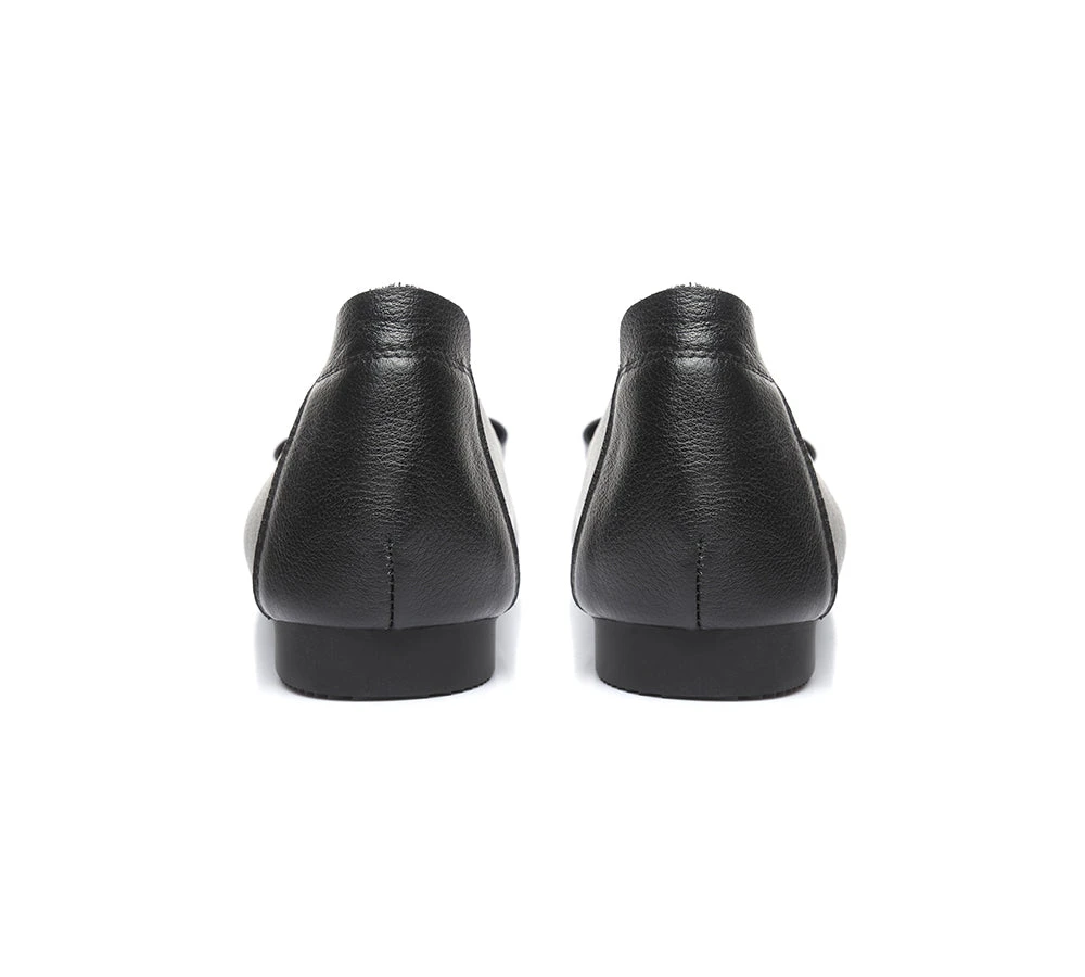 Women Leather Buckle Pointed Toe Ballet Flats Pari 14 Women Leather Buckle Pointed Toe Ballet Flats Pari - Image 12