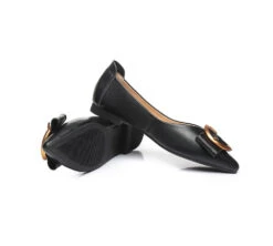 Women Leather Buckle Pointed Toe Ballet Flats Pari 22 Women Leather Buckle Pointed Toe Ballet Flats Pari -Shoe Store IMG 2064