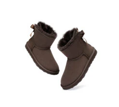 Boots Women Double Faced Sheepskin Wool Mini Back Bow Boots -Shoe Store MG 7735