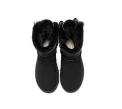 Boots Women Double Faced Sheepskin Wool Mini Back Bow Boots -Shoe Store MG 7782