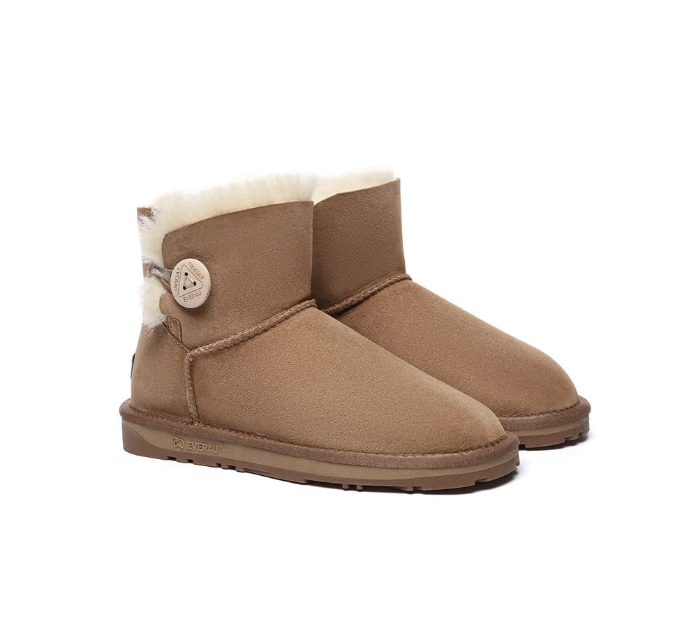 UGG Boots Double Faced Sheepskin Wool Ankle Mini Button Boots 4 UGG Boots Double Faced Sheepskin Wool Ankle Mini Button Boots - Image 2