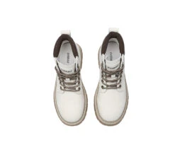 Women Leather Lace Up Chunky Boots Stephanie -Shoe Store PF0A0430