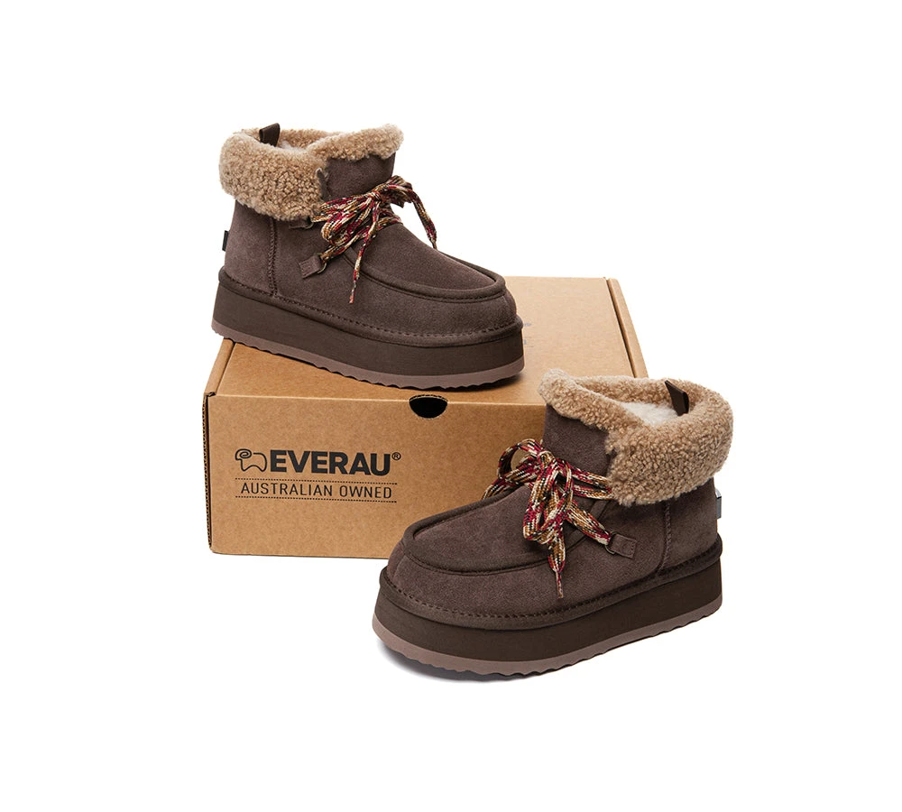 UGG Boots Women Sheepskin Wool Lace Up Ankle Platform Honour 13 UGG Boots Women Sheepskin Wool Lace Up Ankle Platform Honour - Image 11