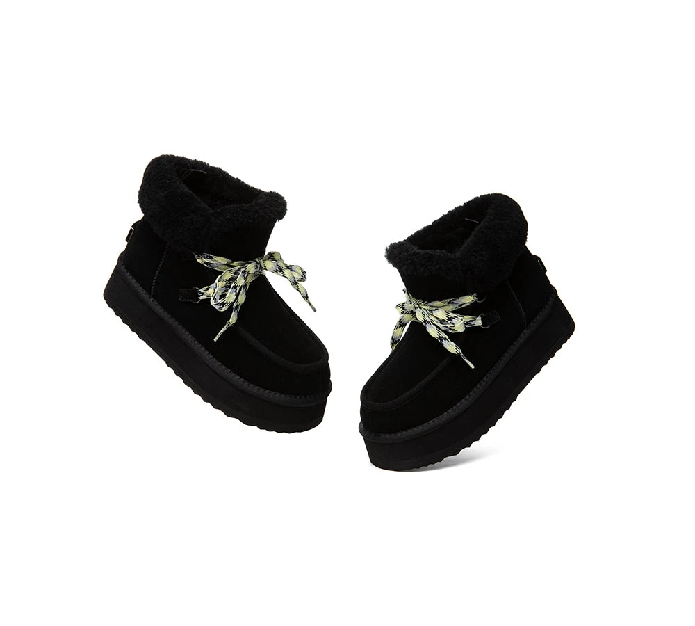 UGG Boots Women Sheepskin Wool Lace Up Ankle Platform Honour 20 UGG Boots Women Sheepskin Wool Lace Up Ankle Platform Honour - Image 18