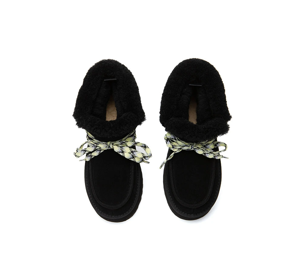 UGG Boots Women Sheepskin Wool Lace Up Ankle Platform Honour 21 UGG Boots Women Sheepskin Wool Lace Up Ankle Platform Honour - Image 19