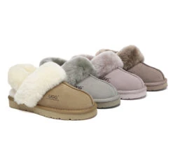 Shoe Store 45 3-Way Style UGG Women Slippers Removable Wool Strap Slingback Muffin Fluffy