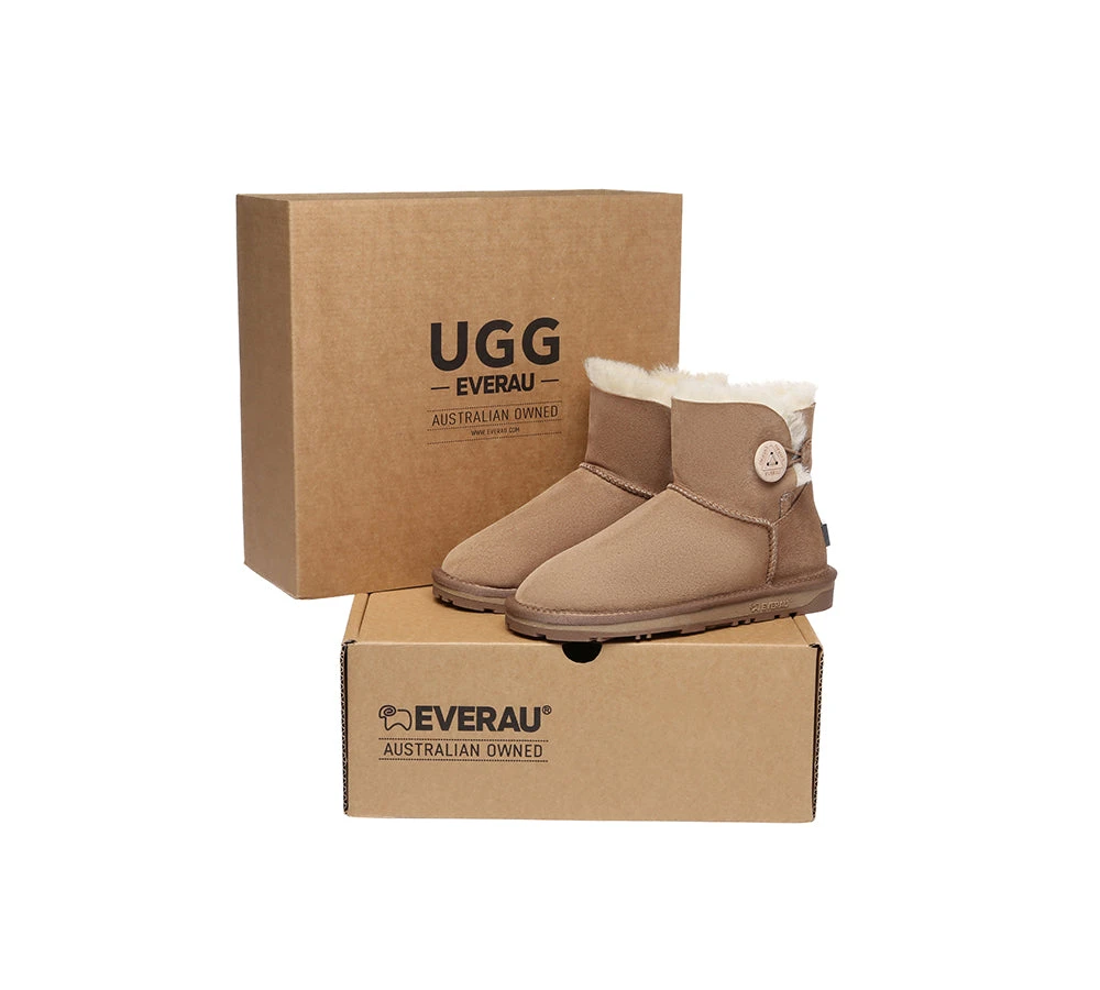 UGG Boots Double Faced Sheepskin Wool Ankle Mini Button Boots 6 UGG Boots Double Faced Sheepskin Wool Ankle Mini Button Boots - Image 4