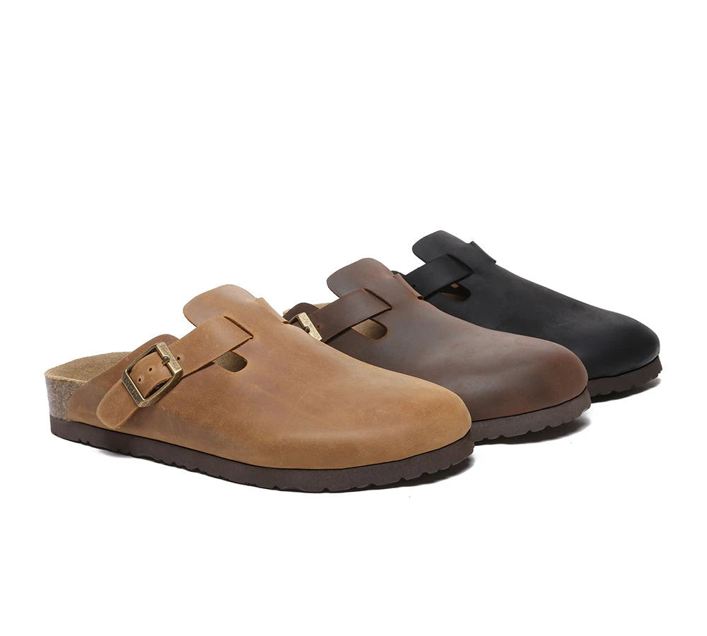 Unisex Leather Adjustable Buckled Straps Slip-on Flat Sandal Slides Brooklyn 3 Unisex Leather Adjustable Buckled Straps Slip-on Flat Sandal Slides Brooklyn