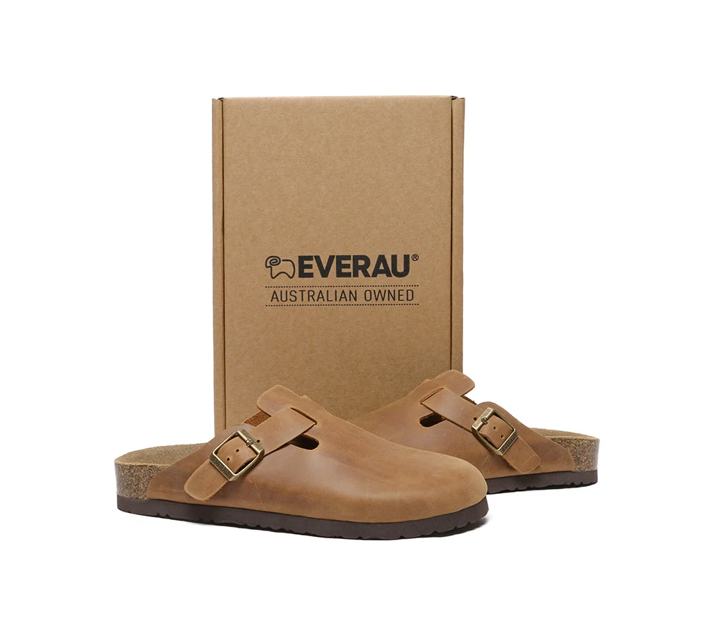 Unisex Leather Adjustable Buckled Straps Slip-on Flat Sandal Slides Brooklyn 7 Unisex Leather Adjustable Buckled Straps Slip-on Flat Sandal Slides Brooklyn - Image 5