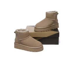 UGG Boots Sheepskin Wool Ultra Mini Ankle Platform Rommie -Shoe Store PF0A5284