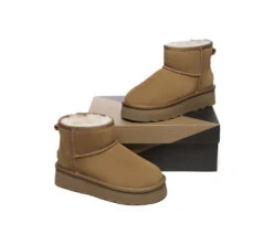 UGG Boots Sheepskin Wool Ultra Mini Ankle Platform Rommie -Shoe Store PF0A5306