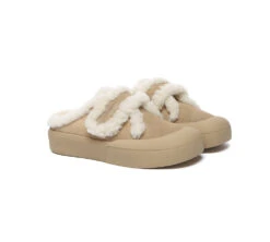 UGG Slippers Women Sheepskin Wool Adjustable Strap Shearling Lined Stacia -Shoe Store PF0A6292