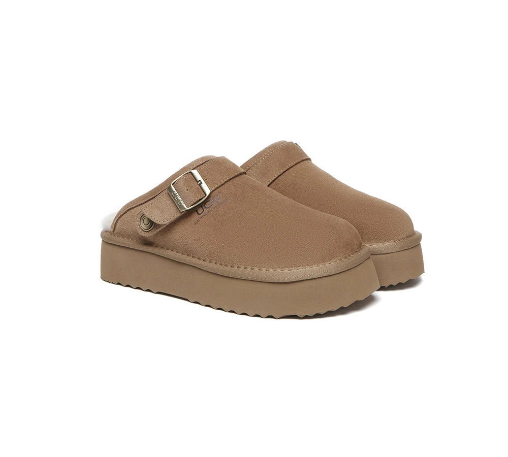 UGG Slippers Sheepskin Wool Adjustable Strap Platform Sadie 3 UGG Slippers Sheepskin Wool Adjustable Strap Platform Sadie