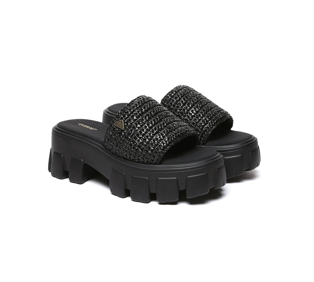 Women Woven Chunky Platform Sandals 11 Women Woven Chunky Platform Sandals - Image 9