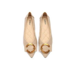 Women Leather Buckle Pointed Toe Ballet Flats Pari 19 Women Leather Buckle Pointed Toe Ballet Flats Pari -Shoe Store PF0A8164