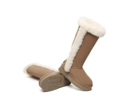 UGG Boots Women Sheepskin Wool Shearling Lined Tall Platform Kazzi -Shoe Store PF0A9137