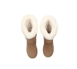 UGG Boots Women Sheepskin Wool Shearling Lined Tall Platform Kazzi -Shoe Store PF0A9147