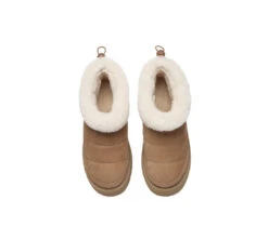 UGG EVERAU Payton Sheepskin Ankle Boots Women Drawstring Platform Winter Shoes -Shoe Store PF0A9191
