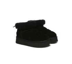 UGG EVERAU Payton Sheepskin Ankle Boots Women Drawstring Platform Winter Shoes -Shoe Store PF0A9202