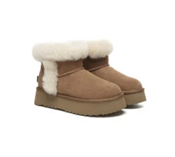 UGG Boots Women Sheepskin Wool Shearling Lined Mini Platform Kazzi 18 UGG Boots Women Sheepskin Wool Shearling Lined Mini Platform Kazzi -Shoe Store PF0A9226