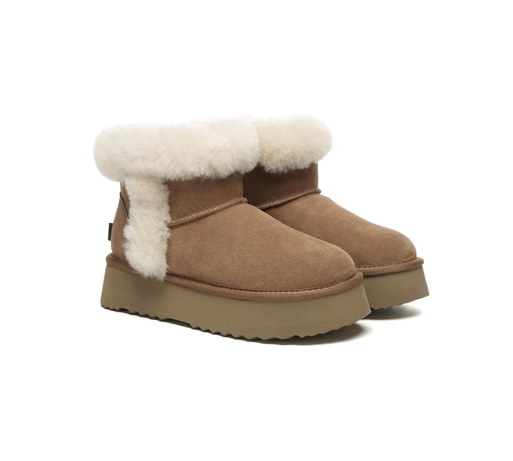 UGG Boots Women Sheepskin Wool Shearling Lined Mini Platform Kazzi 5 UGG Boots Women Sheepskin Wool Shearling Lined Mini Platform Kazzi - Image 3