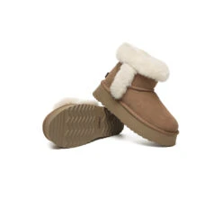 UGG Boots Women Sheepskin Wool Shearling Lined Mini Platform Kazzi 19 UGG Boots Women Sheepskin Wool Shearling Lined Mini Platform Kazzi -Shoe Store PF0A9229