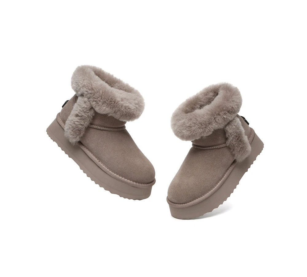 UGG Boots Women Sheepskin Wool Shearling Lined Mini Platform Kazzi 14 UGG Boots Women Sheepskin Wool Shearling Lined Mini Platform Kazzi - Image 12