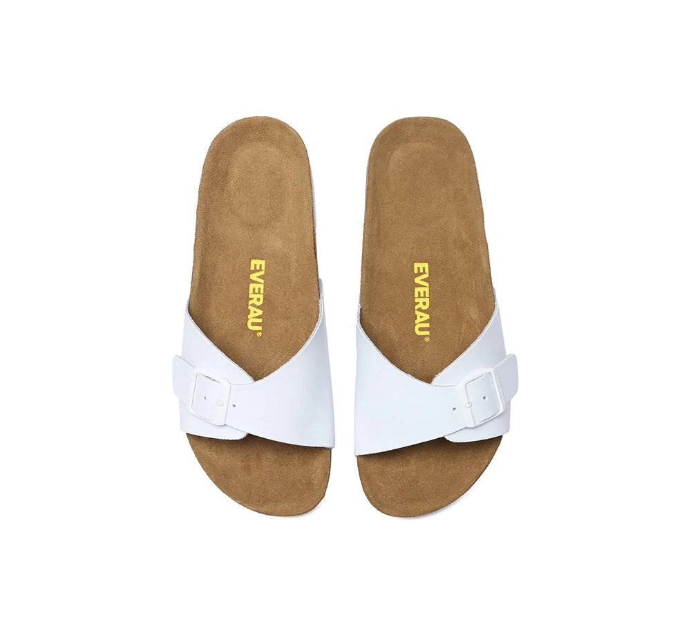 Women Men Leather Adjustable Embossed Summer Beach Charms Walk Sandal Slides 8 Women Men Leather Adjustable Embossed Summer Beach Charms Walk Sandal Slides - Image 6