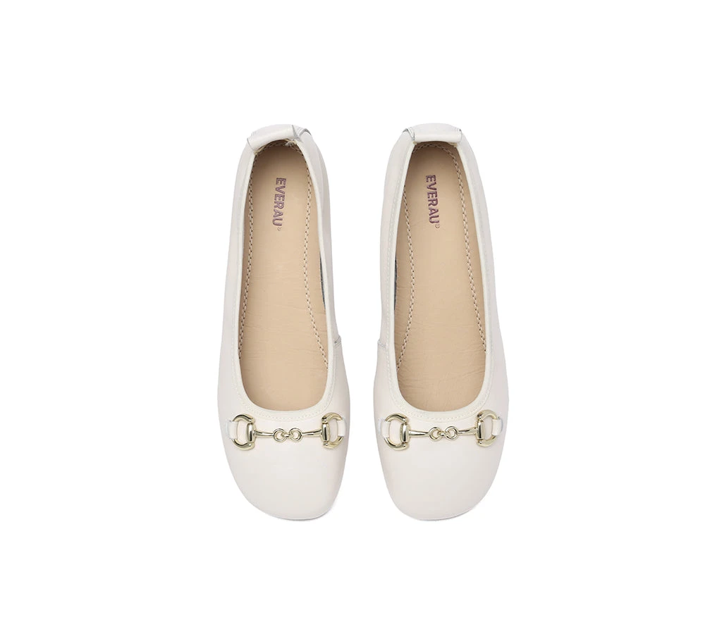 Women Leather Round Toe Metal Buckle Ultra Soft Ballet Flats Blake 8 Women Leather Round Toe Metal Buckle Ultra Soft Ballet Flats Blake - Image 6