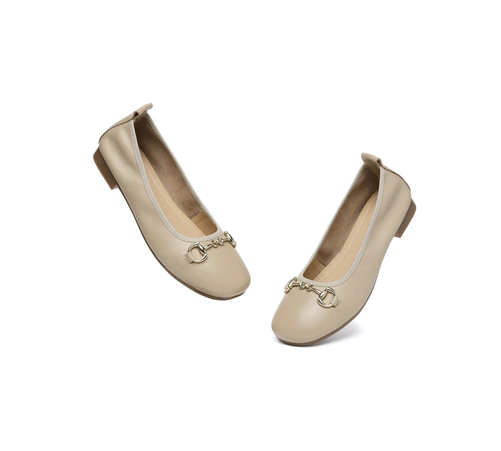 Women Leather Round Toe Metal Buckle Ultra Soft Ballet Flats Blake 21 Women Leather Round Toe Metal Buckle Ultra Soft Ballet Flats Blake - Image 19