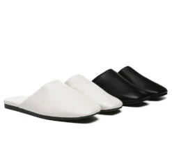 Shoe Store 9 Women Slides Leather Flat Wafaa