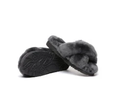 UGG Fluffy Slides Women Sheepskin Wool Crossover Sandals Leanna 37 UGG Fluffy Slides Women Sheepskin Wool Crossover Sandals Leanna -Shoe Store PF0A9893