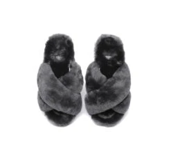 UGG Fluffy Slides Women Sheepskin Wool Crossover Sandals Leanna 40 UGG Fluffy Slides Women Sheepskin Wool Crossover Sandals Leanna -Shoe Store PF0A9897
