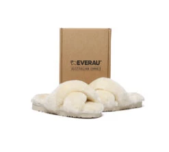 UGG Fluffy Slides Women Sheepskin Wool Crossover Sandals Leanna 26 UGG Fluffy Slides Women Sheepskin Wool Crossover Sandals Leanna -Shoe Store PF0A9952