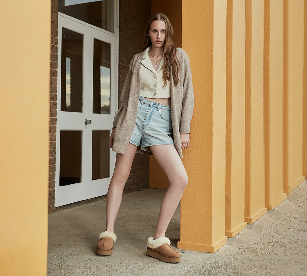 UGG Slippers Women Sheepskin Wool Collar Ankle Platform Ankle Booties Gabri 4 UGG Slippers Women Sheepskin Wool Collar Ankle Platform Ankle Booties Gabri - Image 2