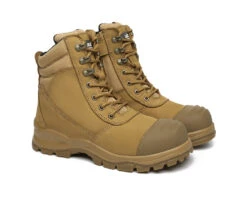 Men Work Boots Leo Safety Lace Up Zip Steel Toe Shoes -Shoe Store boots work safety boots mens leo lace up zip steel toe with wool insoles 2
