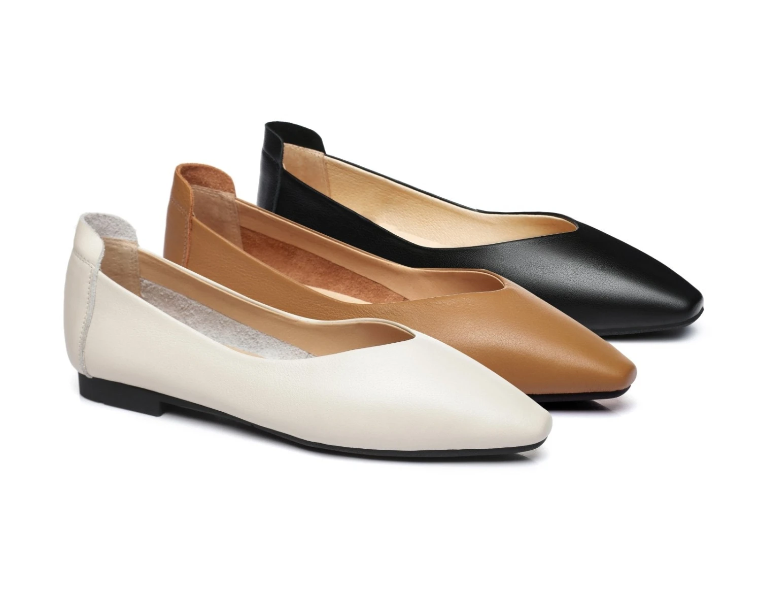 Everly Leather Pointed Toe Ballet Flats 3 Everly Leather Pointed Toe Ballet Flats