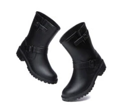 Black Rainboots, Women Gumboots Mid Calf With Wool Insole 17 Black Rainboots, Women Gumboots Mid Calf With Wool Insole -Shoe Store fashion boots black rainboots gumboots women mid calf with wool insole 8