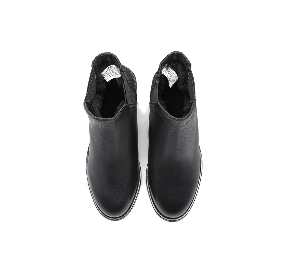 Women Leather Heels Boots Chelsea 12 Women Leather Heels Boots Chelsea - Image 10