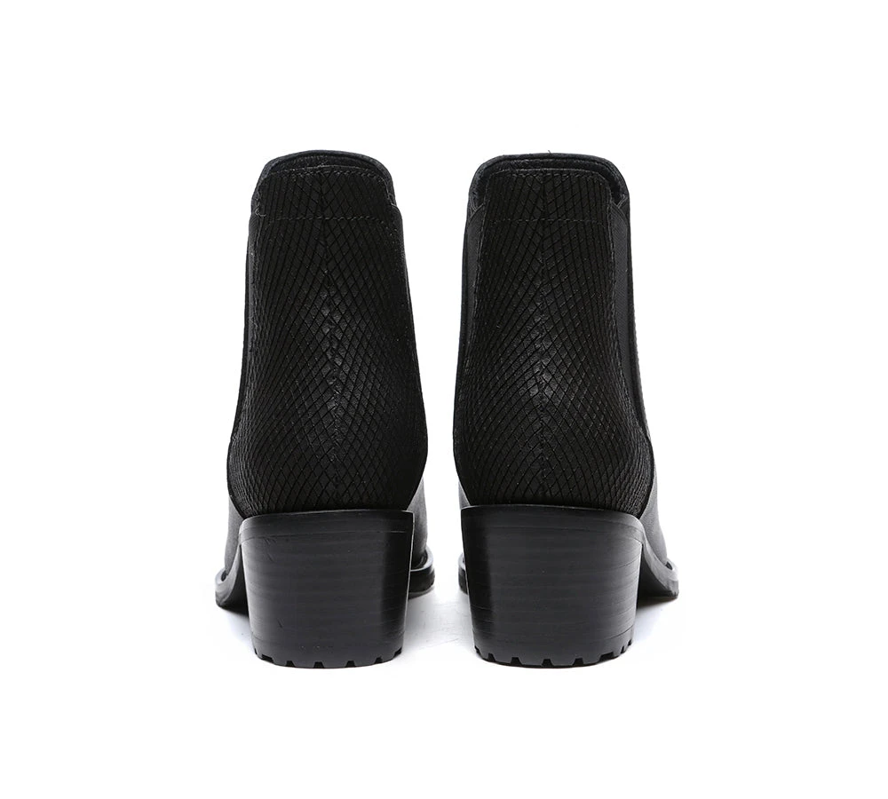 Women Leather Heels Boots Chelsea 15 Women Leather Heels Boots Chelsea - Image 13