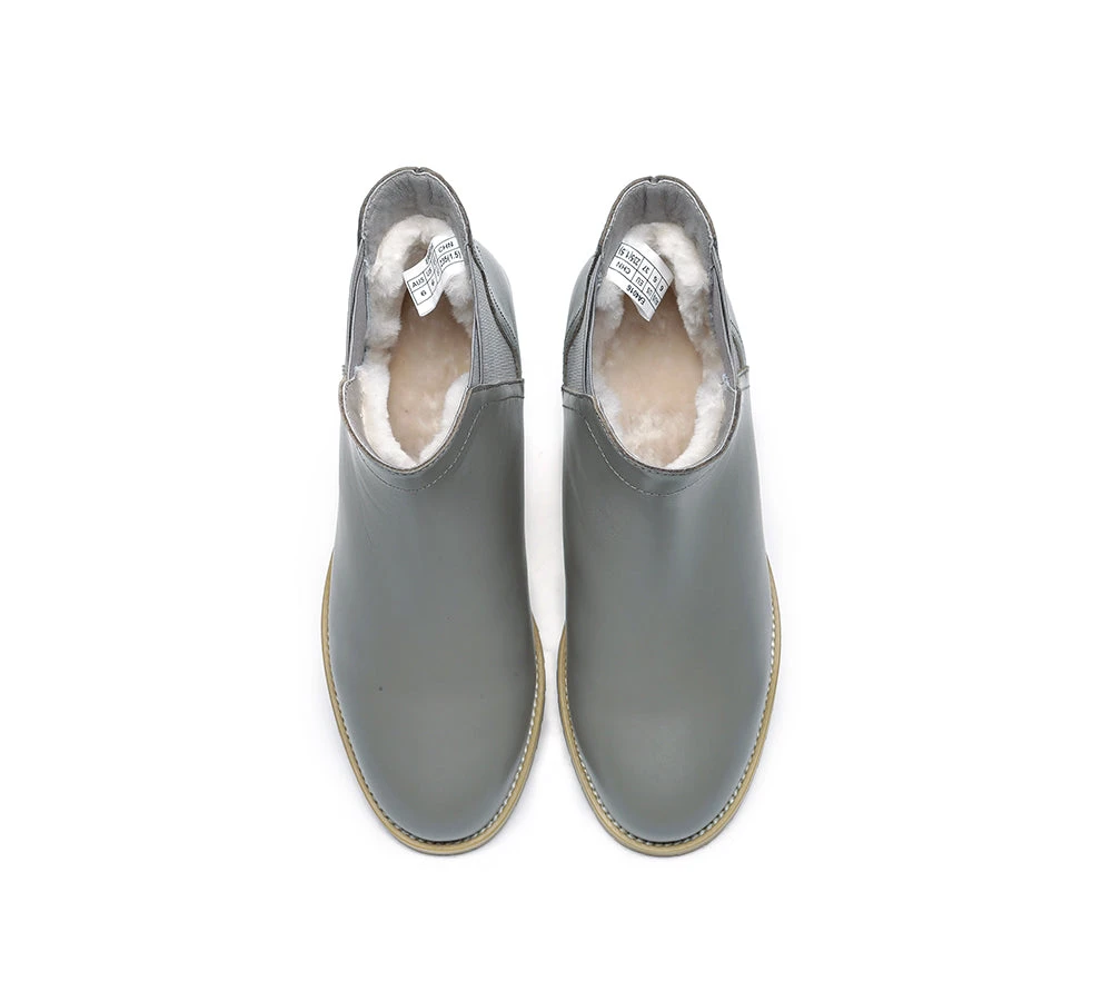 Women Leather Heels Boots Chelsea 8 Women Leather Heels Boots Chelsea - Image 6